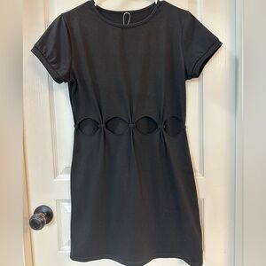 Elegant Black Cut-Out Dress